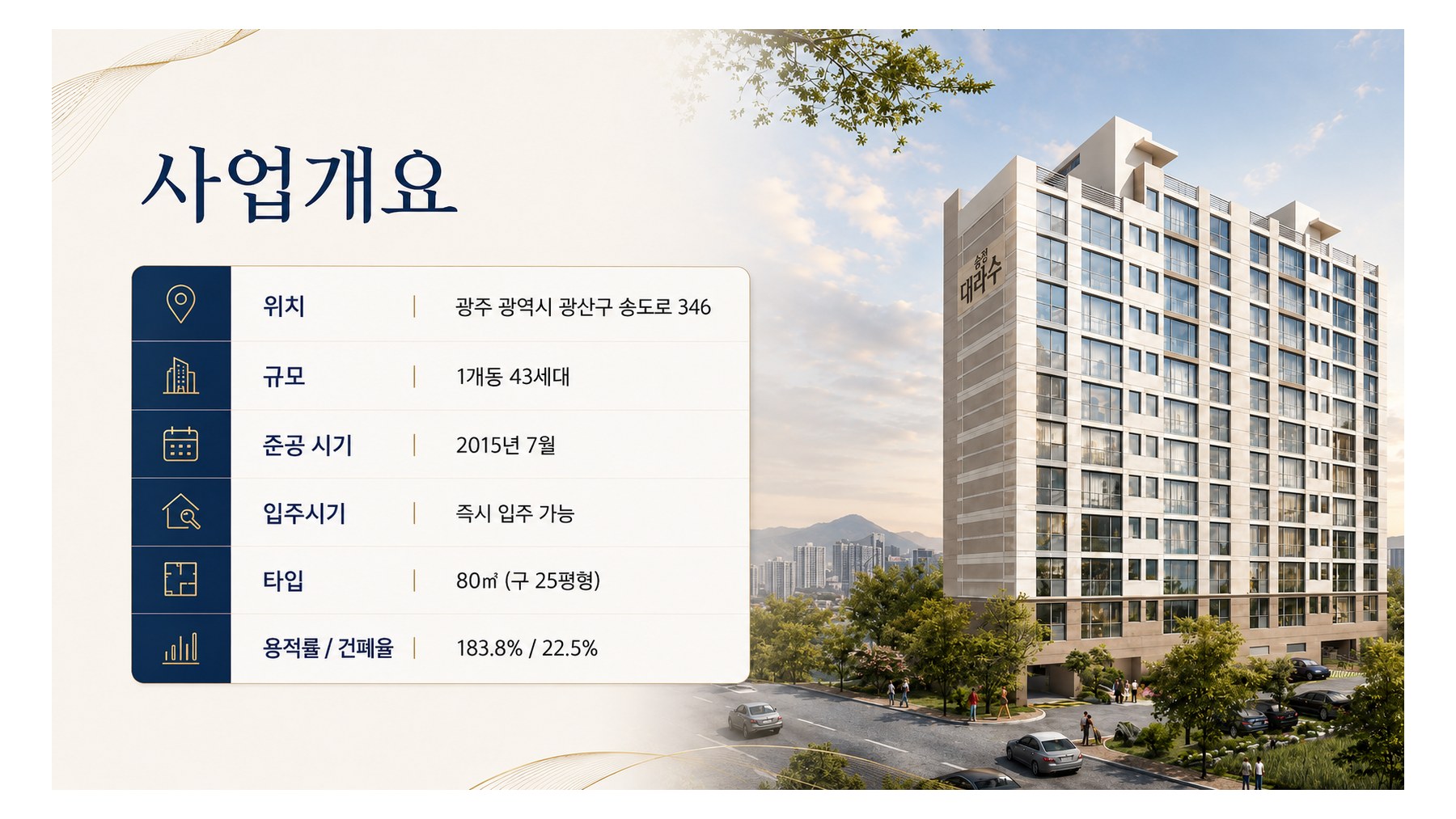 송정공원역 대라수 사업개요 안내 이미지